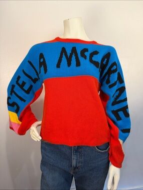 Stella McCartney Red and Blue Pencil Sweater Dopamine Dressing Size Small
